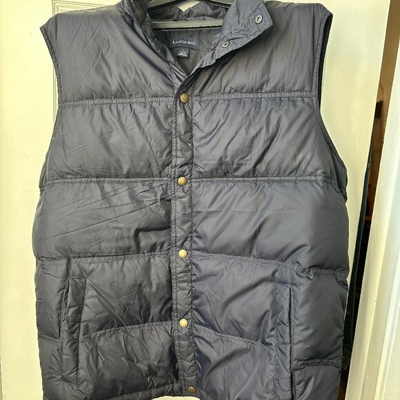 Lands' End Puffer Vest L Navy - Picture 1 of 9